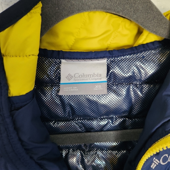 Columbia Kids Puffer Jacket - Navy and Blue with Yellow Accents - Picture 3 of 6